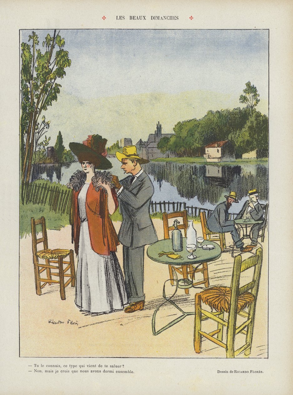 Illustration for Le Rire (colour litho) - Ricardo Flores