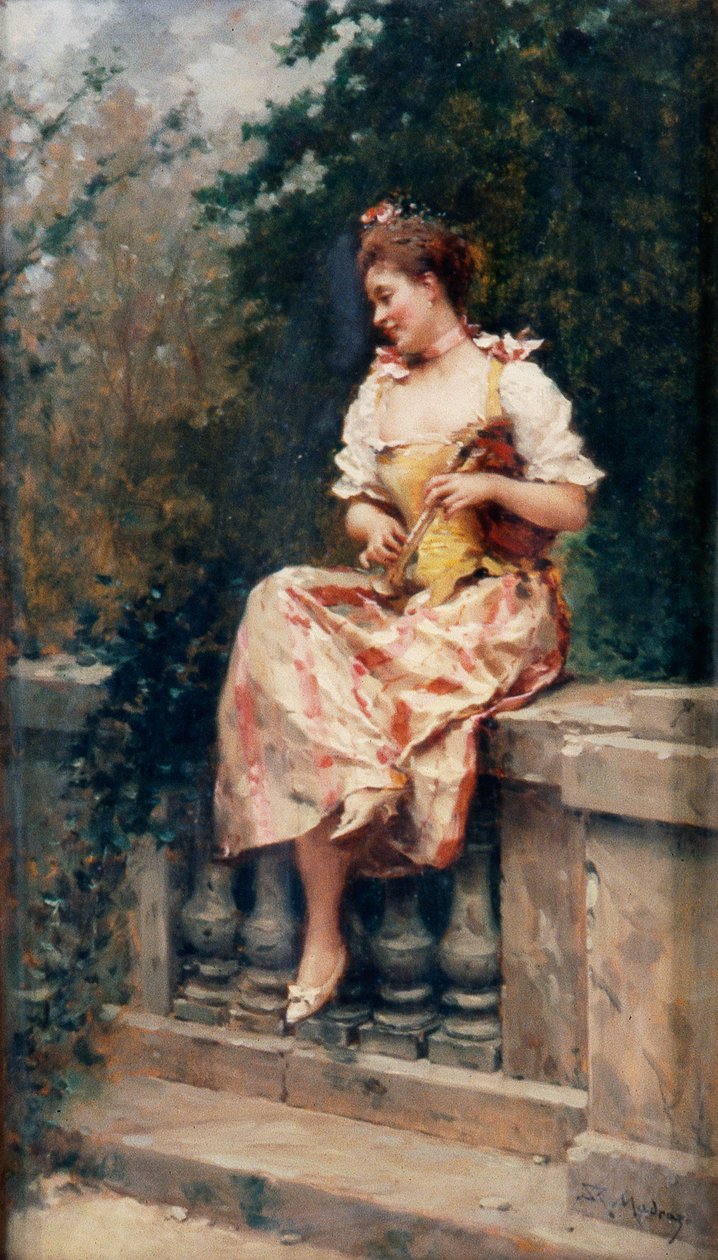 Fille avec flûte - Ricardo de Madrazo y Garreta