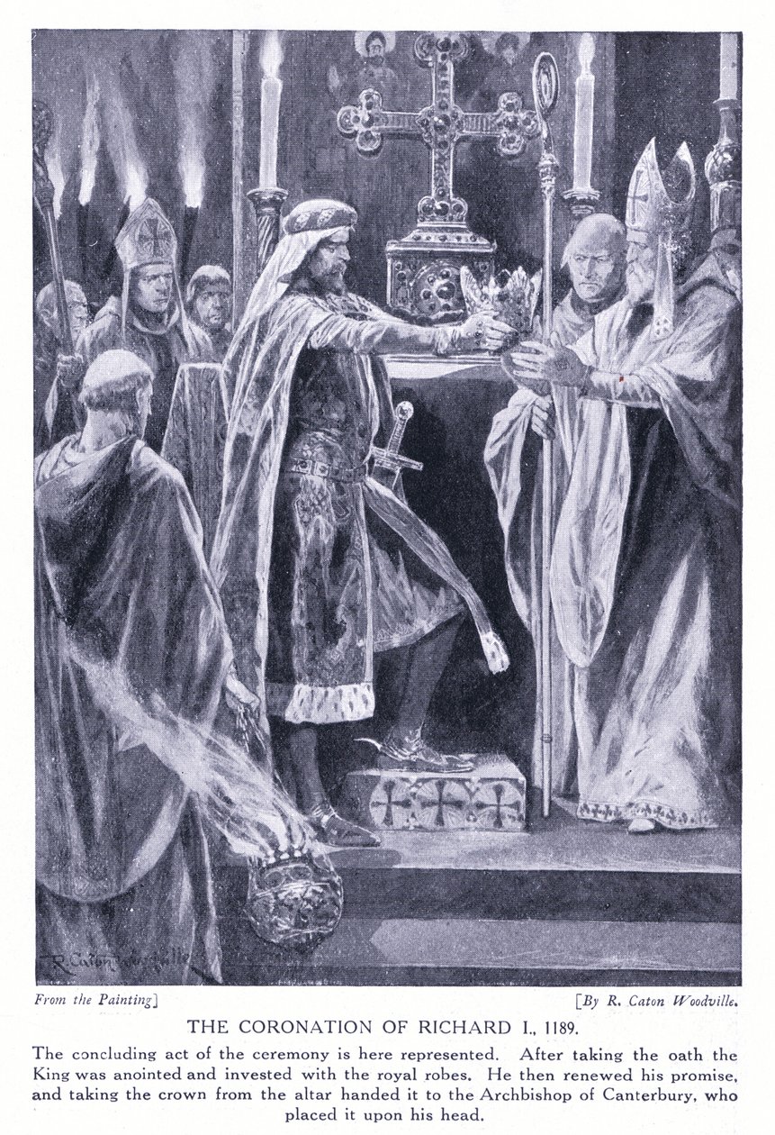 Le couronnement de Richard I, années 1920 - Richard Caton Woodville junior
