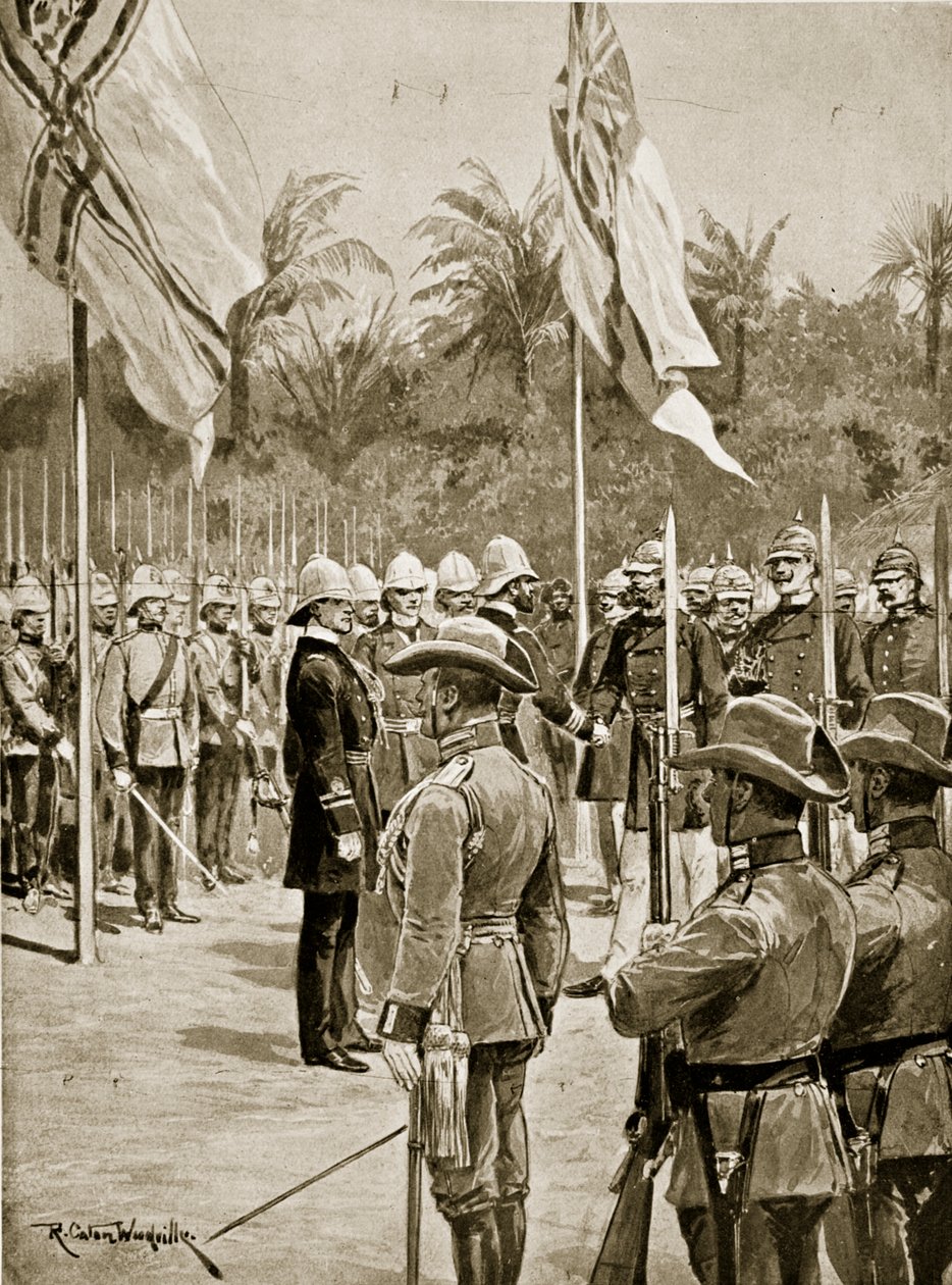 La division de la Nouvelle-Guinée entre les Britanniques et les Allemands, 1884 - Richard Caton Woodville junior