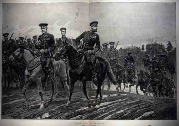 Troupes russes en marche, de The Illustrated London News, 5 mars 1887 - Richard Caton II Woodville