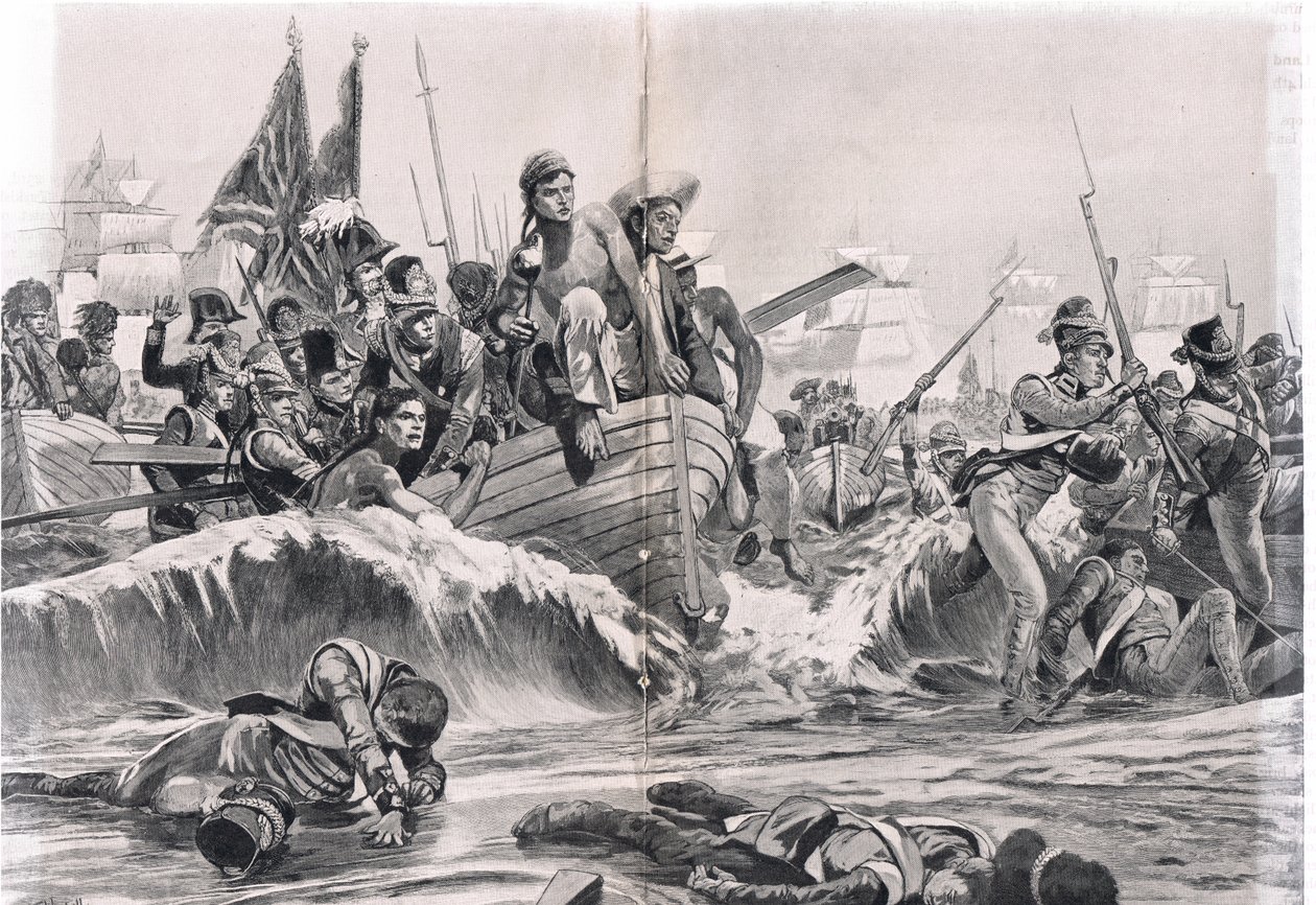 Le débarquement des troupes britanniques dans la baie d