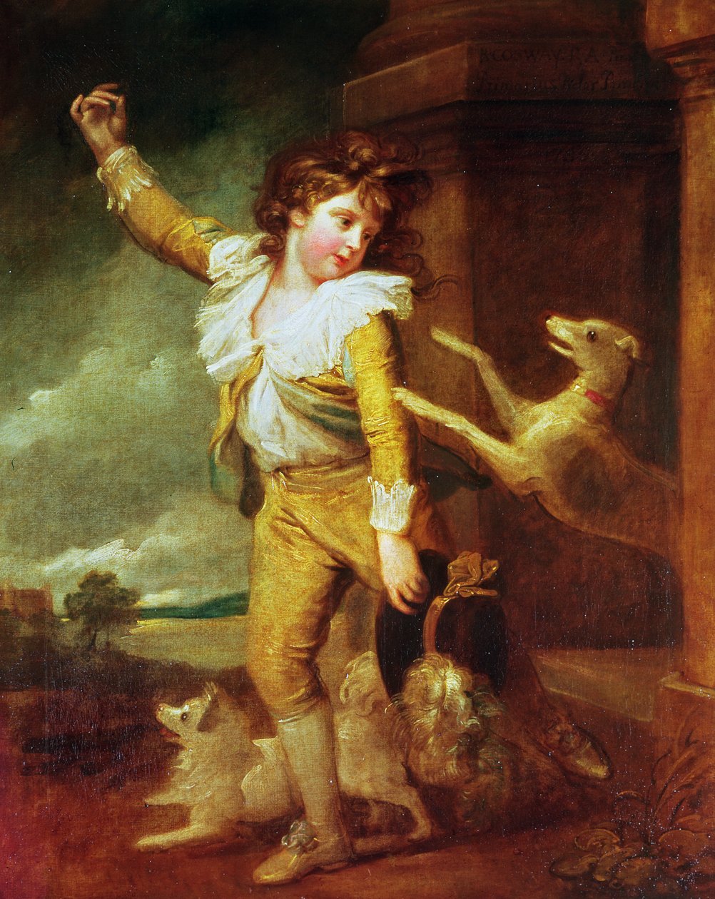 Garçon avec des chiens - Richard Cosway