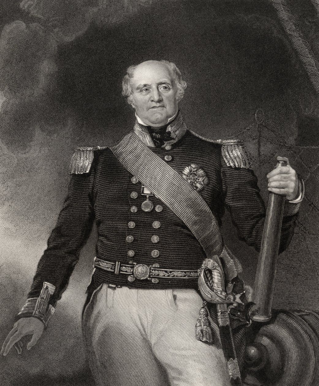 Sir Thomas Masterman Hardy, gravé par H. Robinson, de 