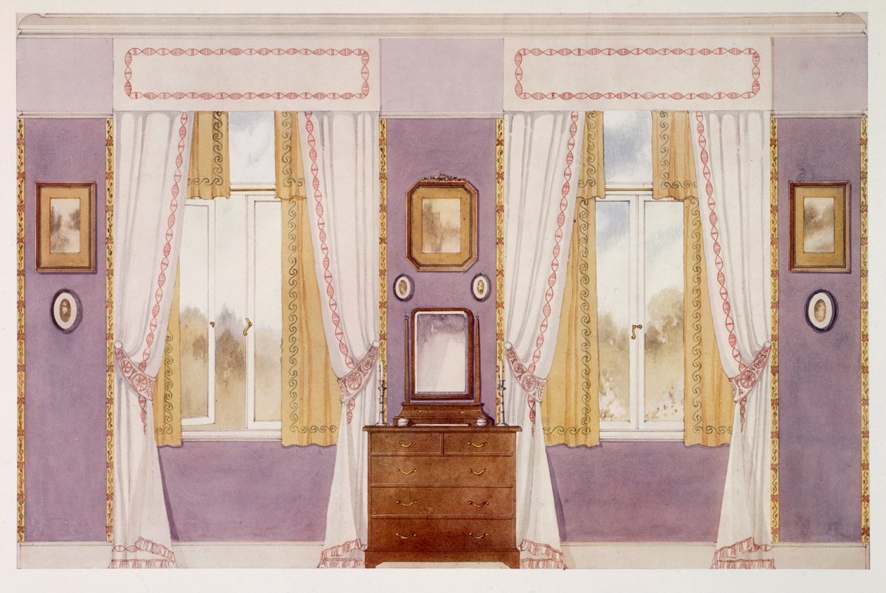 Draperies élégantes, murs mauves - Richard Goulburn Lovell