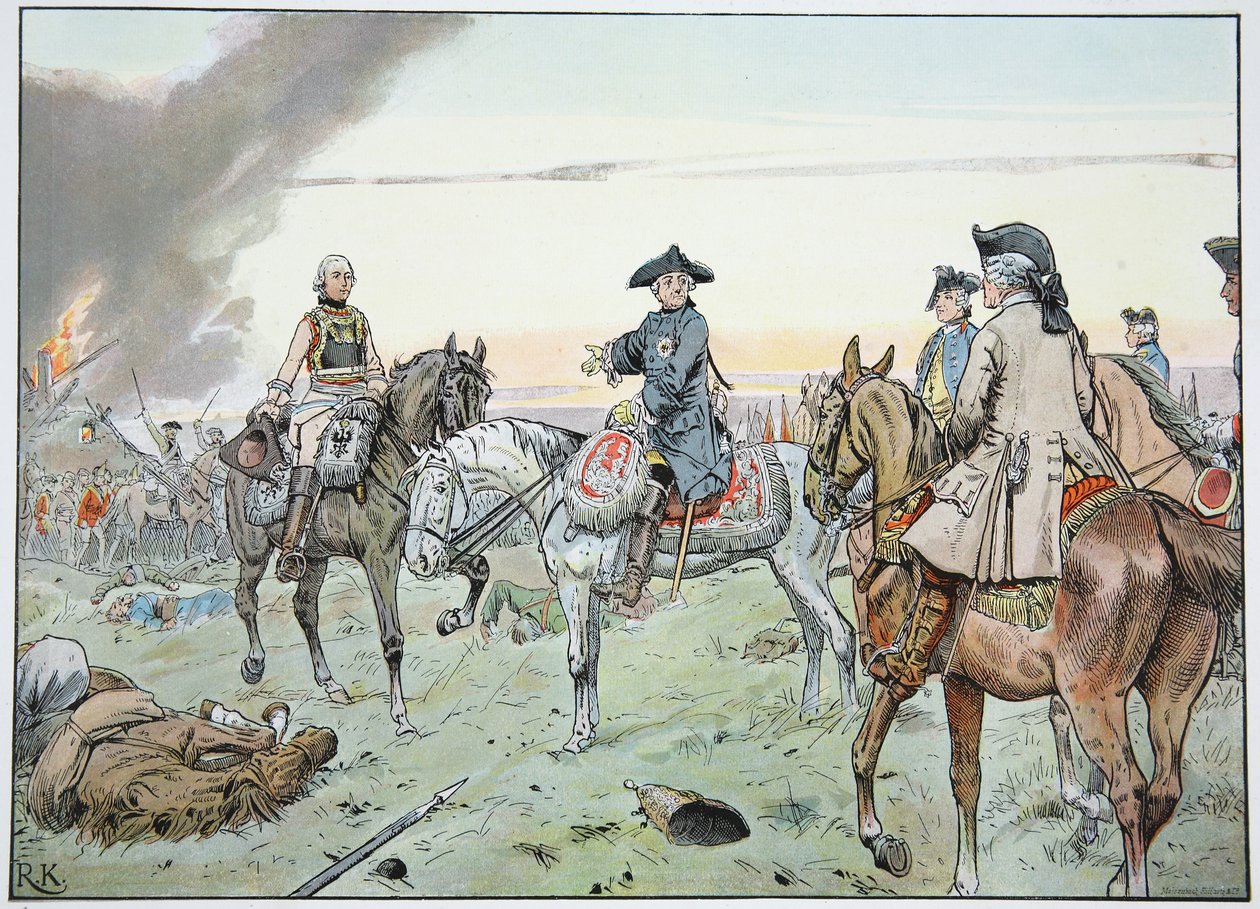 Frédéric et Seydlitz à la bataille de Zorndorf le 25 août 1758 - Richard Knoetel
