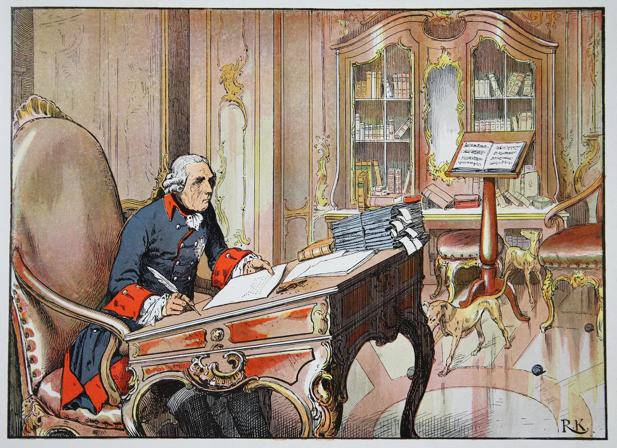 Frédéric le Grand dans son bureau à Sanssouci - Richard Knoetel