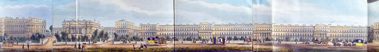 Cumberland Villas et Chester Terrace, détail de Vue panoramique autour de Regents Park, pub. par Ackermann, 1831 - Richard Morris