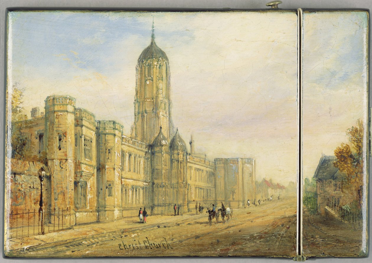 Étui à cartes victorien, avec une scène de Christ Church, Oxford et Tom Tower - Richard Phene and Benjamin W. Spiers