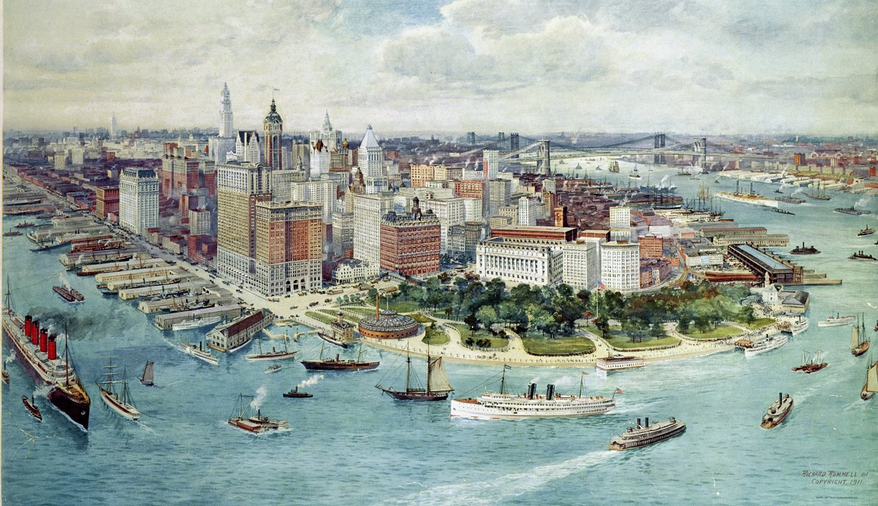 Vue aérienne de Lower Manhattan, 1911 - Richard Rummell