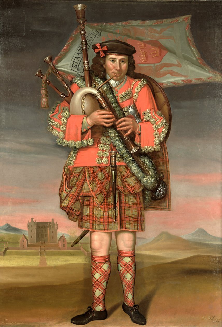 Portrait de William Cumming, joueur de cornemuse du Laird de Grant, 1714 - Richard Waitt