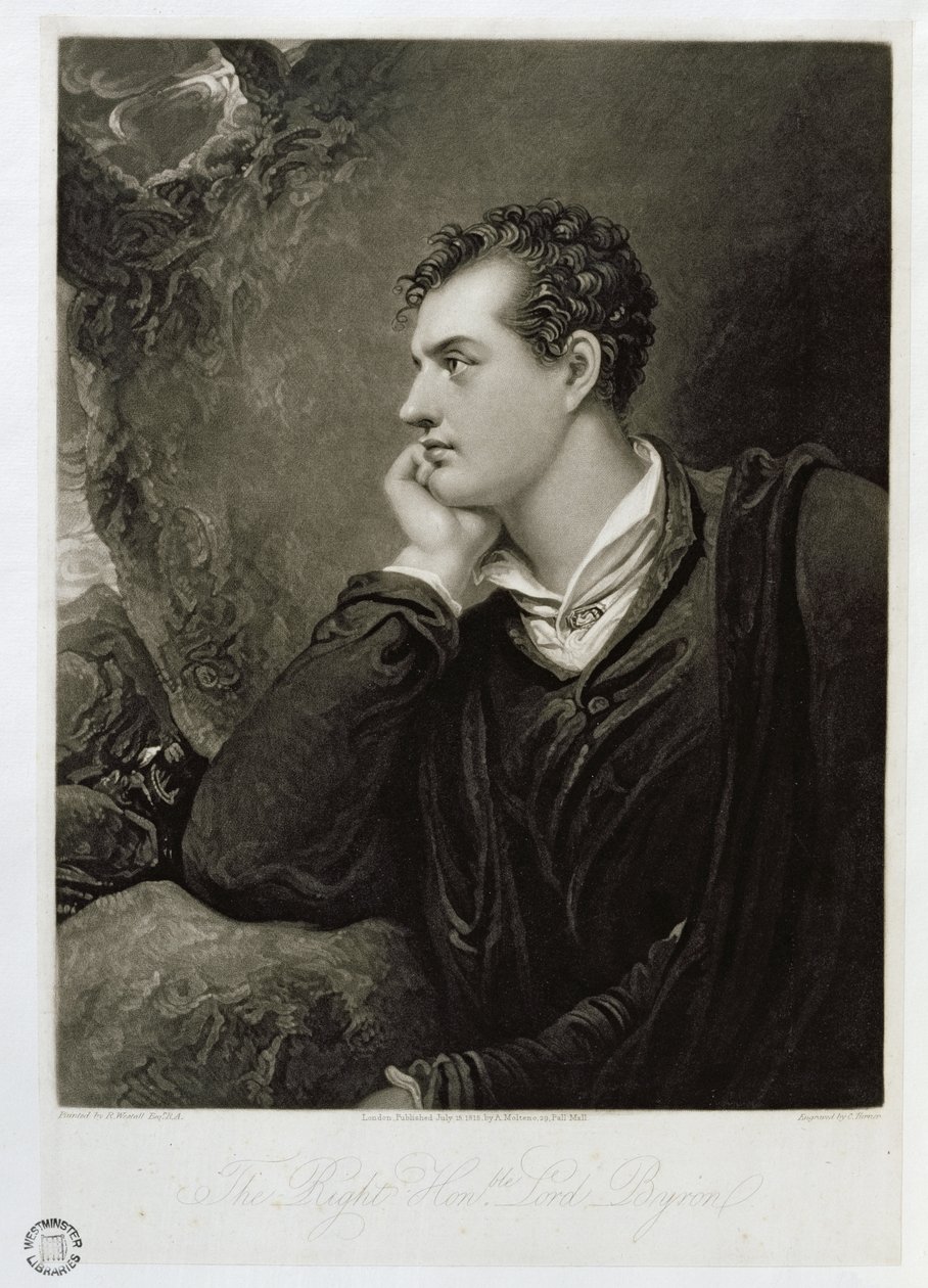 George Gordon, 6e Lord Byron (1788-1824), gravé par Charles Turner (1773-1857), 1815 - Richard Westall
