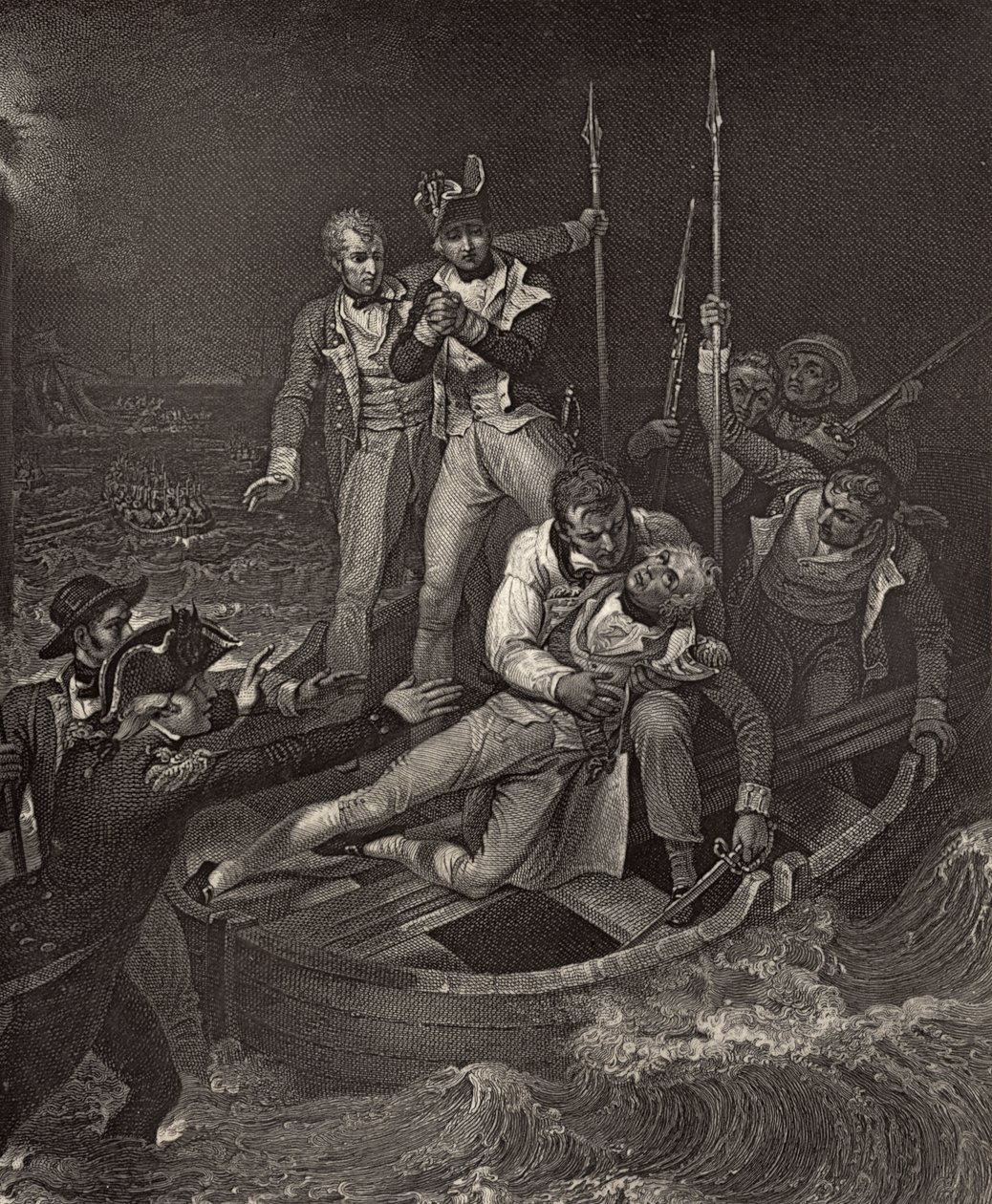 Nelson blessé à Tenerife en 1787, illustration de 