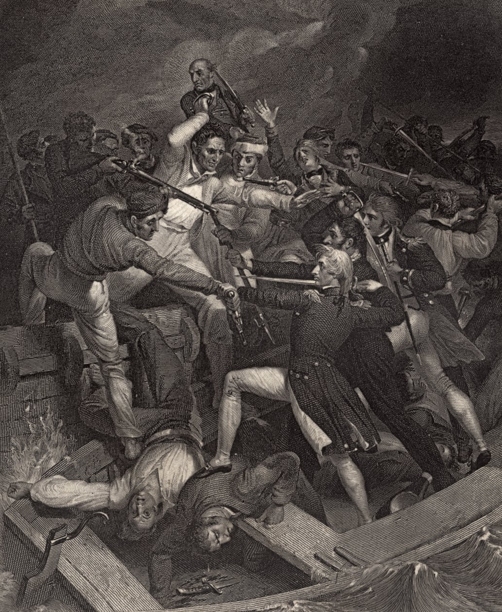 Conflit de Nelson avec une chaloupe espagnole, illustration de 