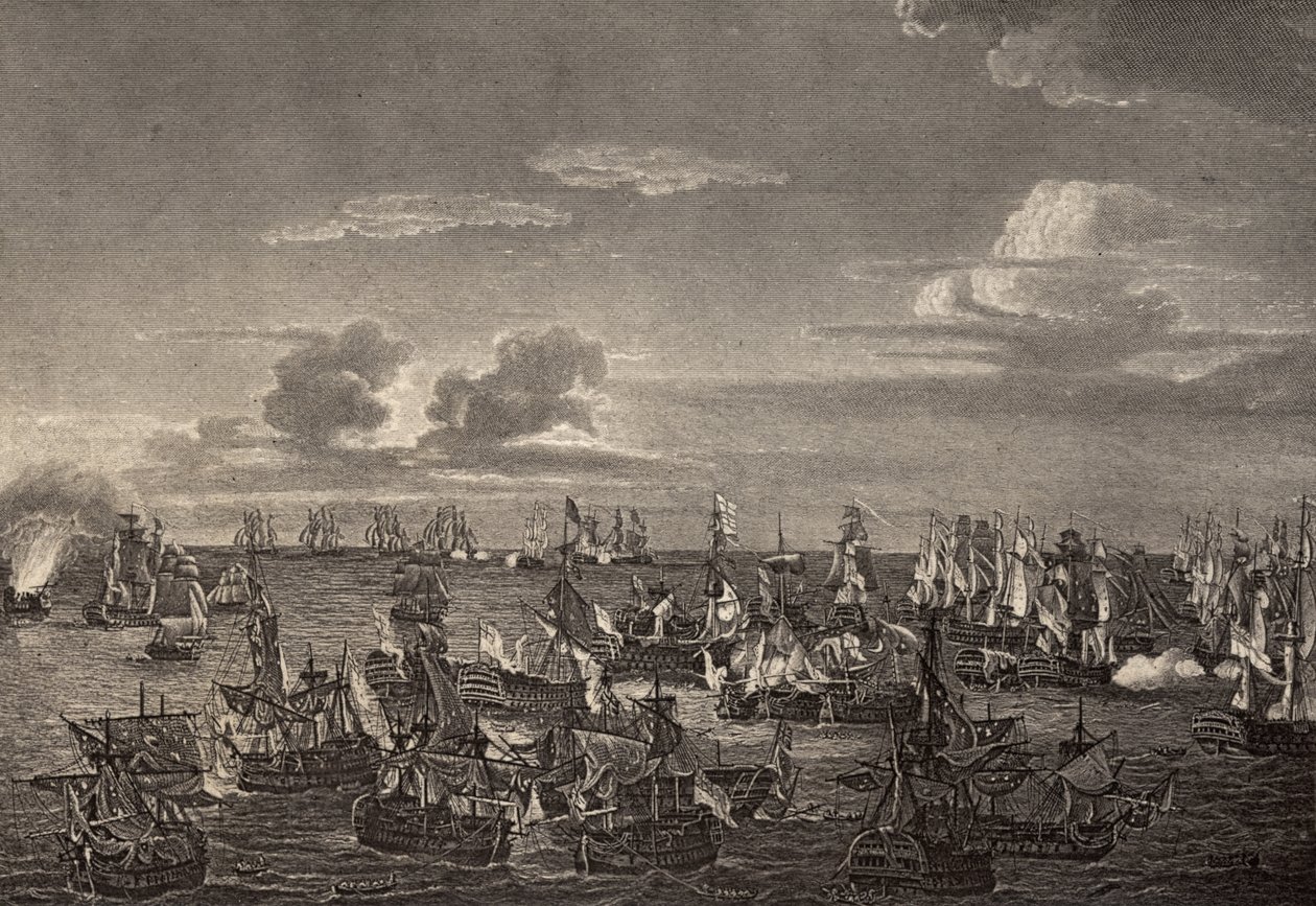 La bataille de Trafalgar en 1805, illustration de 