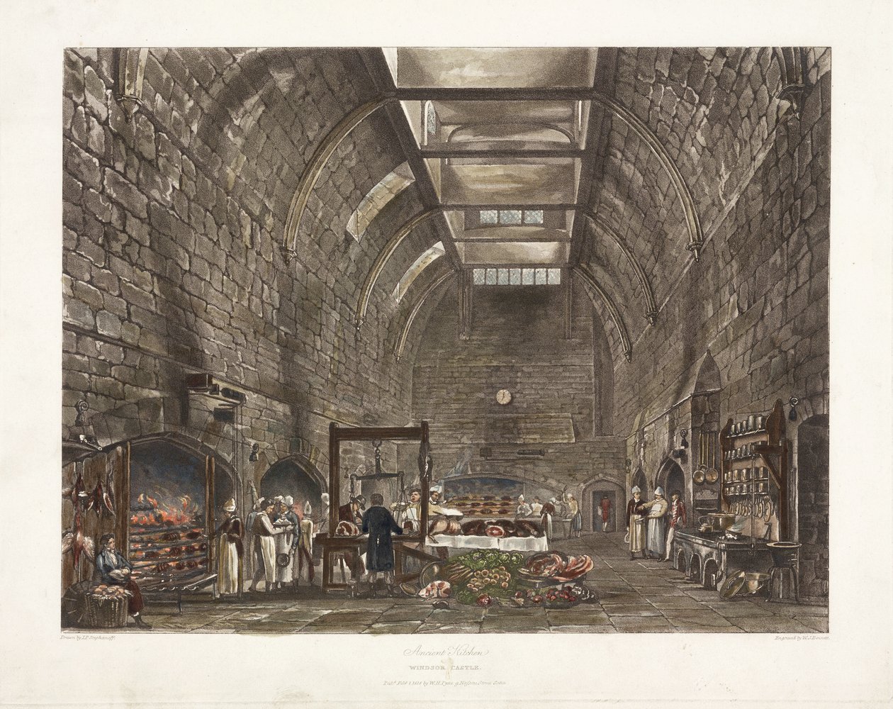 Ancienne cuisine du château de Windsor, début XIXe siècle - John Pardon