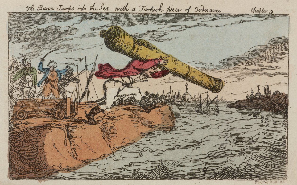 Le baron de Münchhausen vole un canon turc - John Pardon
