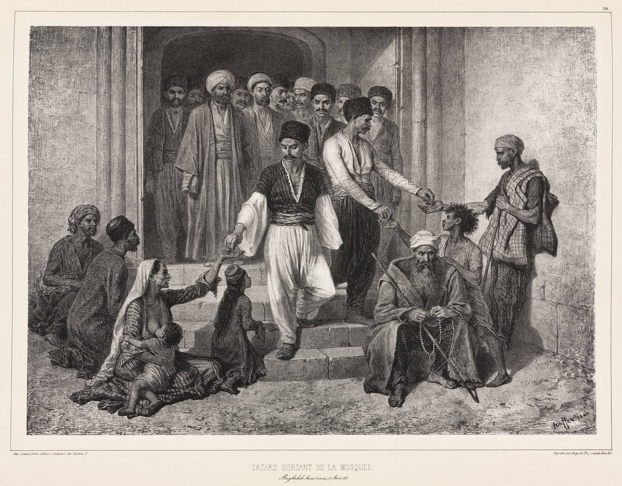 Tatars sortant de la mosquée, Baghtcheh-Saraï, Crimée - John Pardon