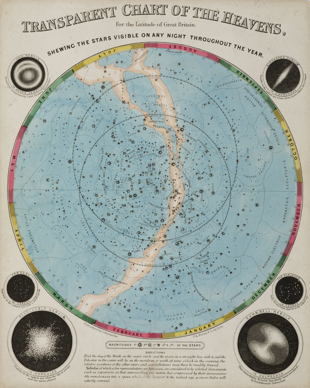 Carte des cieux, c 1855 | John Pardon | Estampe d'art