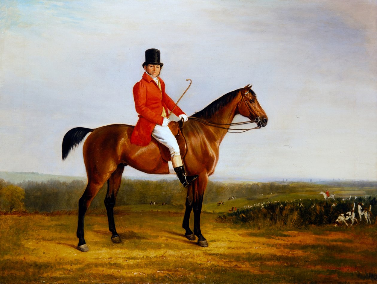 Isaac Sadler monté sur un chasseur bai - Richard Barrett Davis