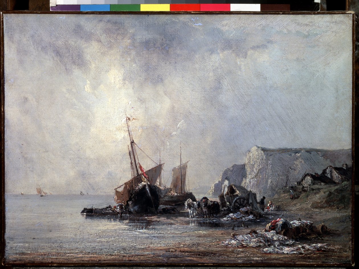Bateaux sur le rivage normand - Richard Bonington