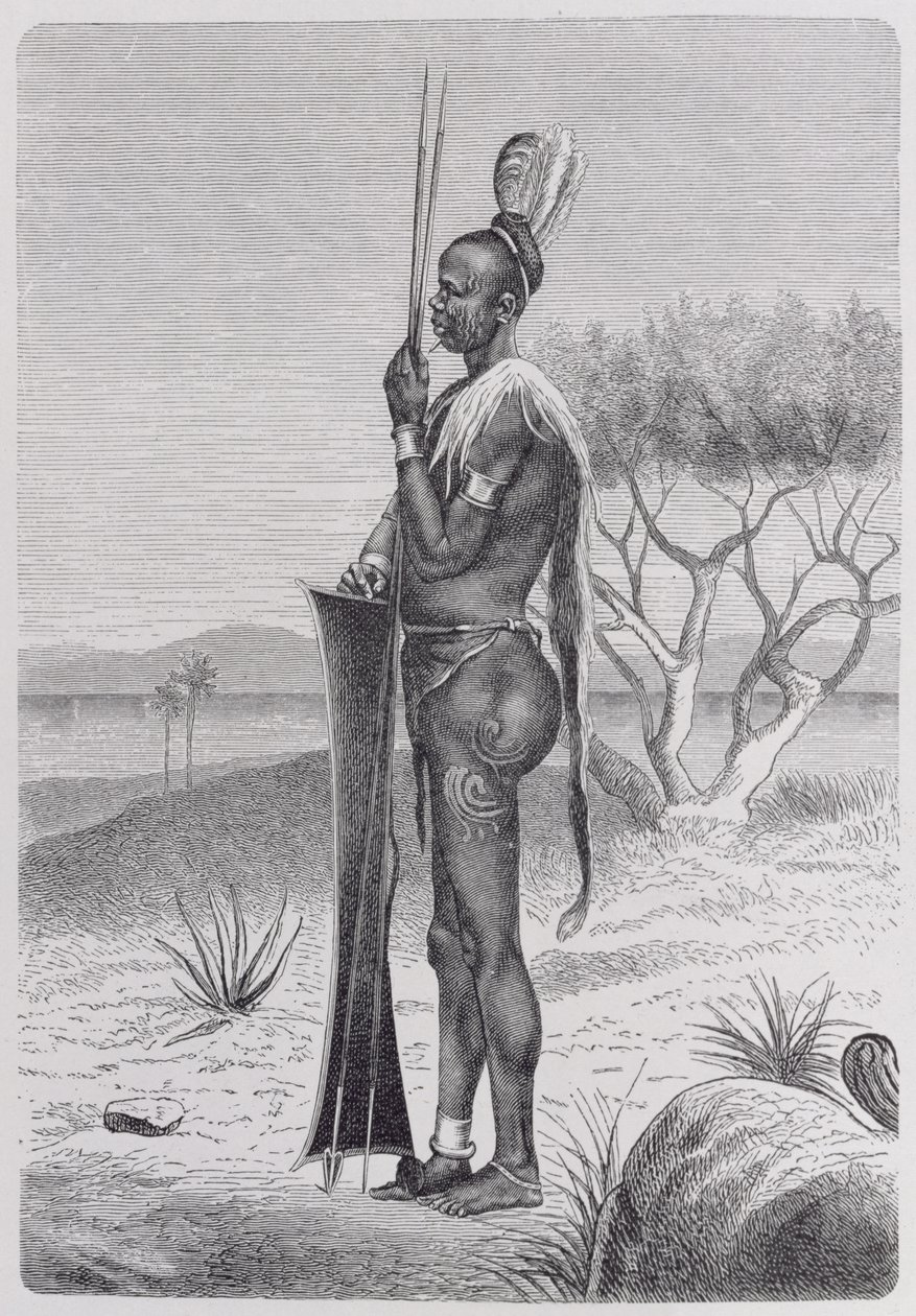 Un Shuli tatoué avec ses armes, de 'L'Histoire de l'humanité', Vol.III ...