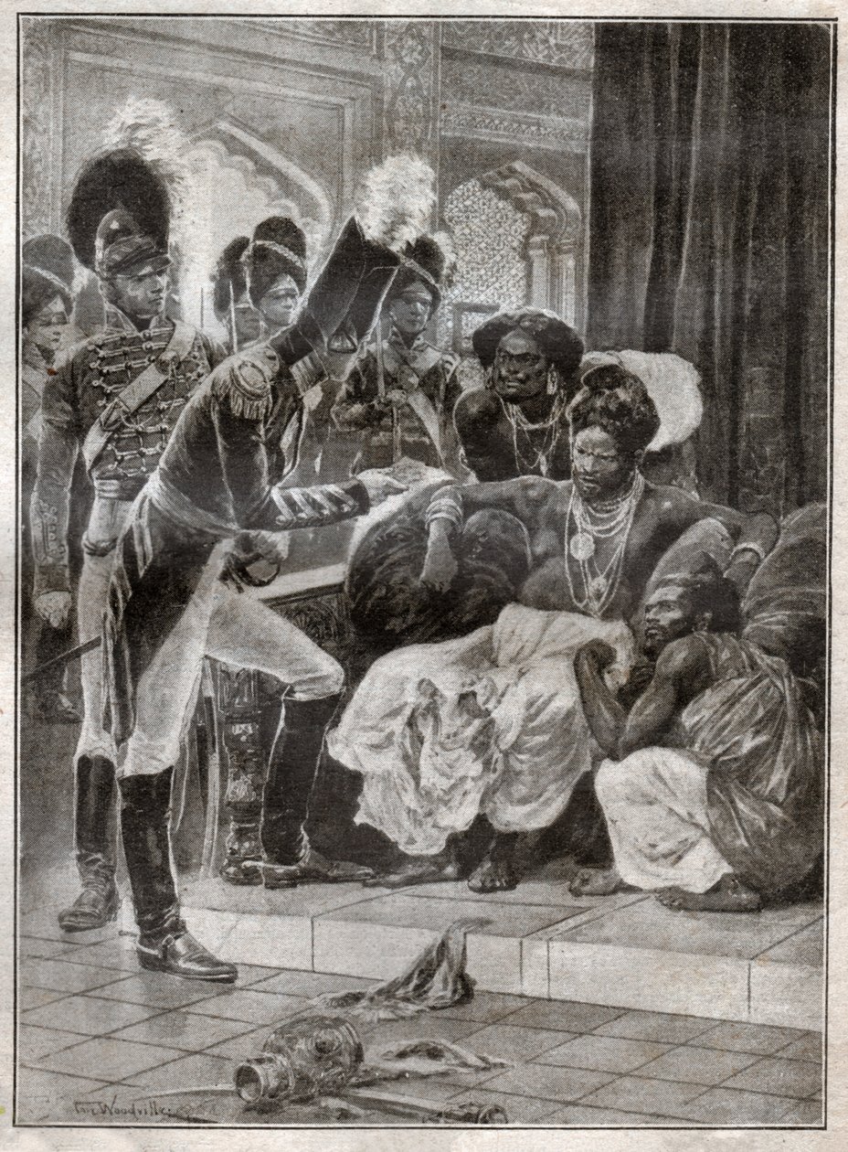 Sri Vikrama Rajasinha, roi de Kandy (Sri Lanka) destitué par les Anglais en 1815. 1924 (illustration) - Richard Caton (after) Woodville