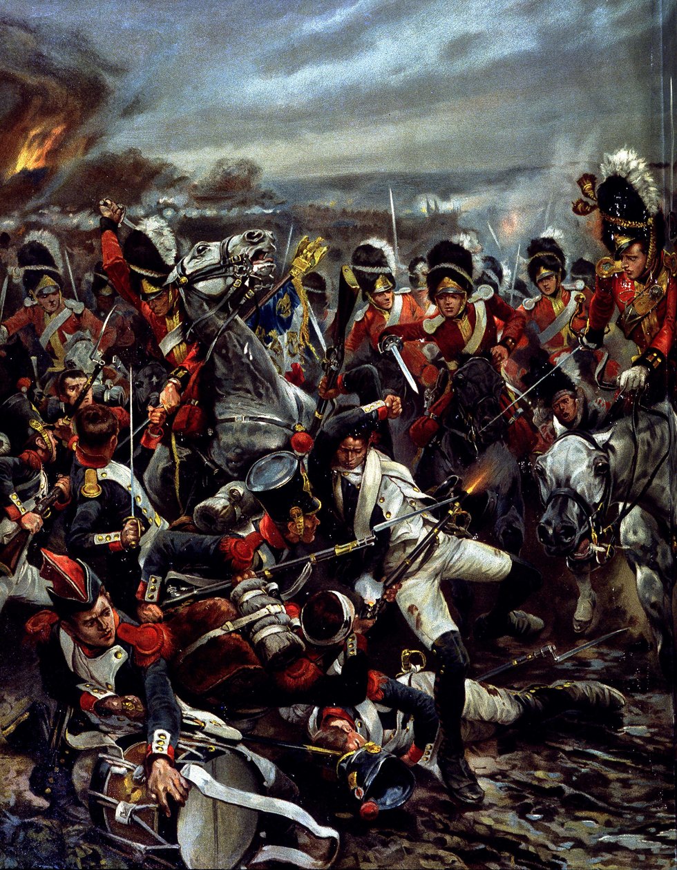 La Charge des Écossais à Waterloo - peinture par Caton Woodville - Richard Caton (after) Woodville