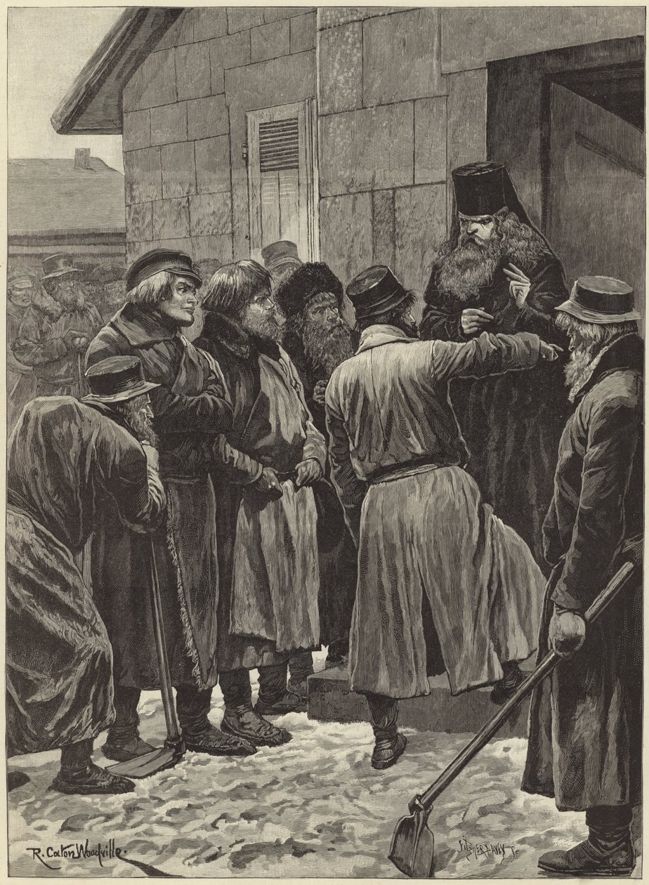 La famine en Russie (gravure) - Richard Caton II (after) Woodville