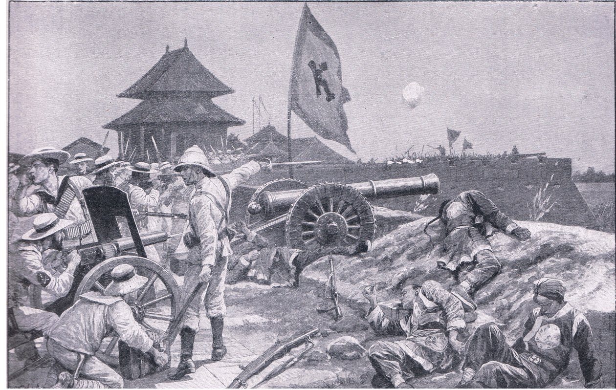 Tientsin : combats sur les remparts - Richard Caton II Woodville