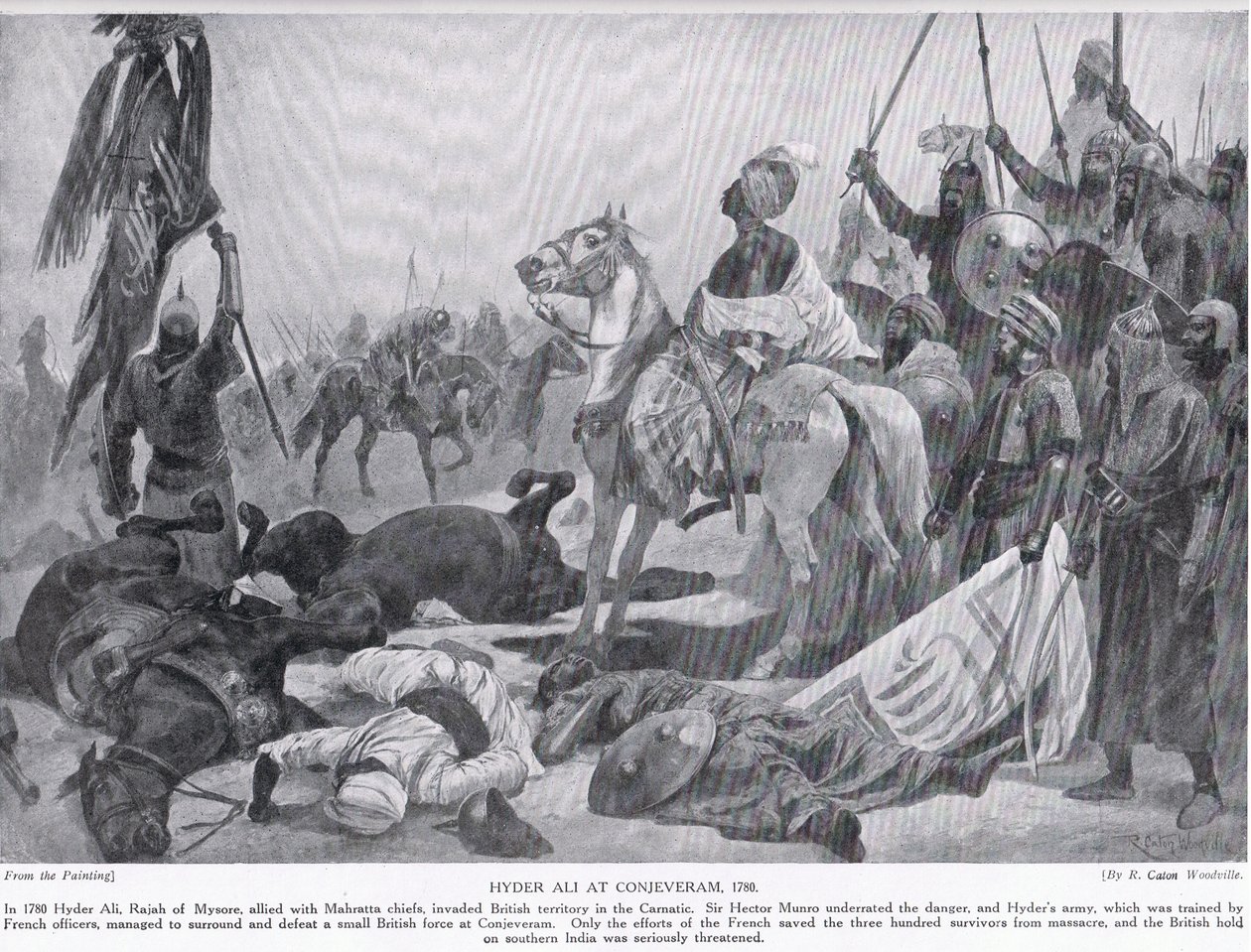 Hyder Ali à Conjeveram en 1780, illustration de l