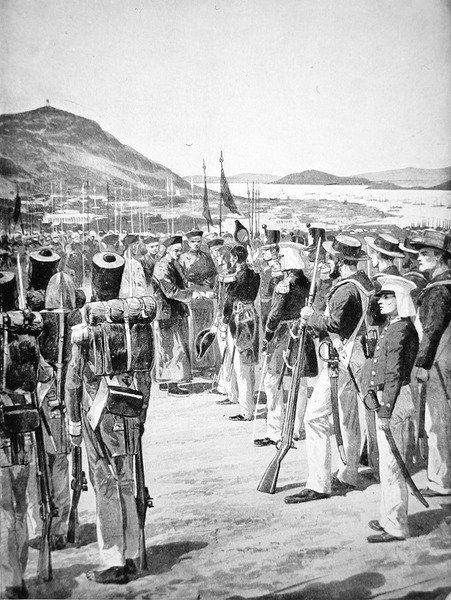 La cession de Hong Kong aux Britanniques en 1841 - Richard Caton Woodville
