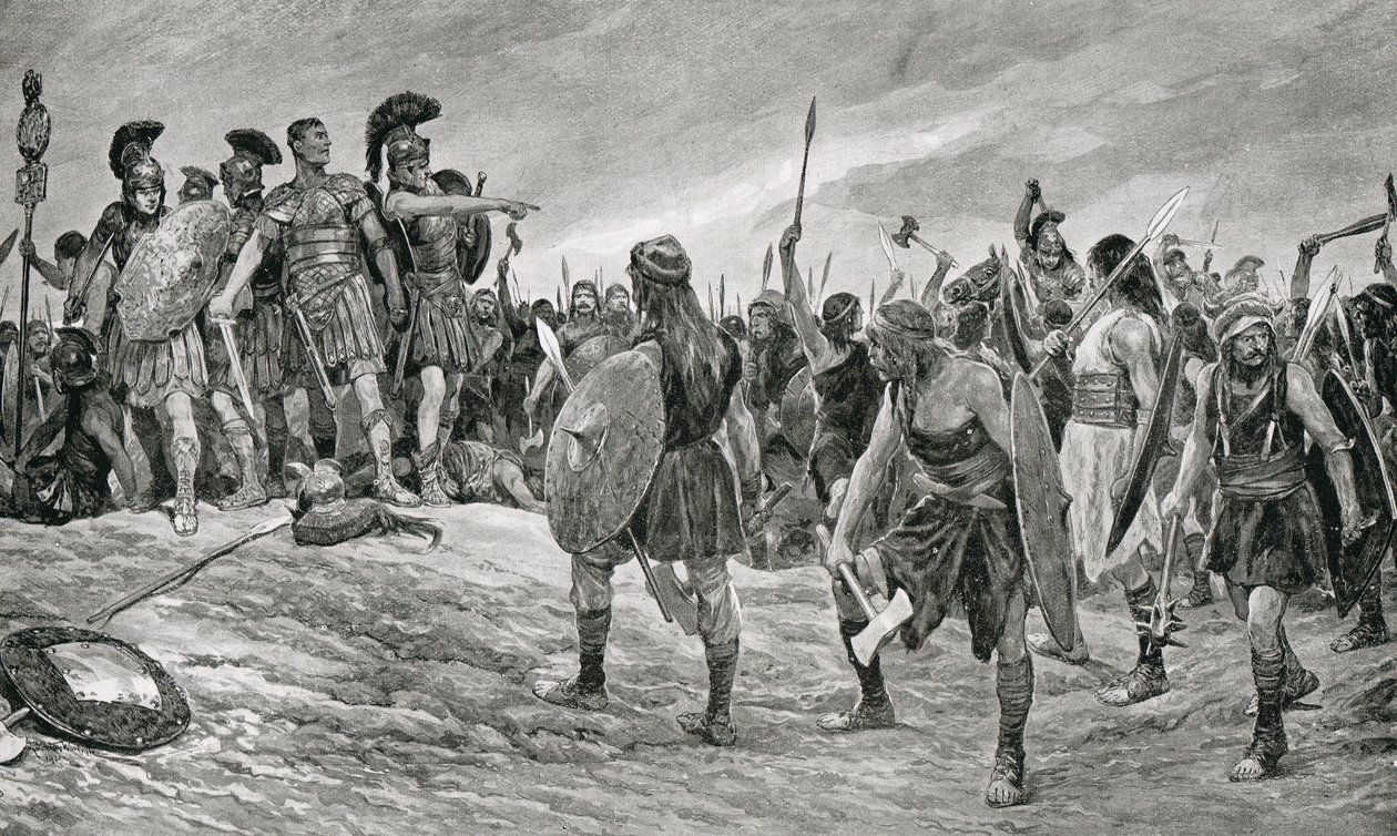 Vespasien sauvé par son fils Titus, illustration de 