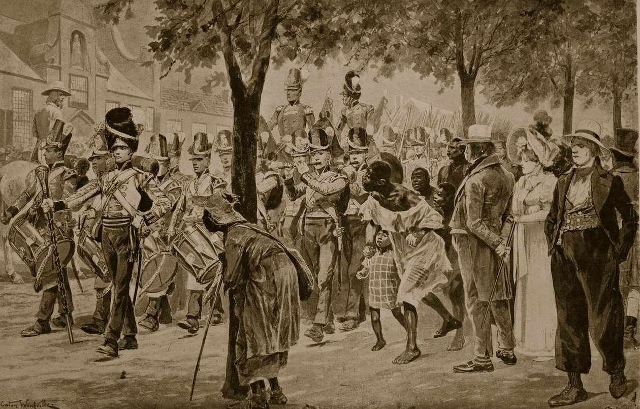 Les forces britanniques entrant dans Le Cap, 1814, illustration tirée de 