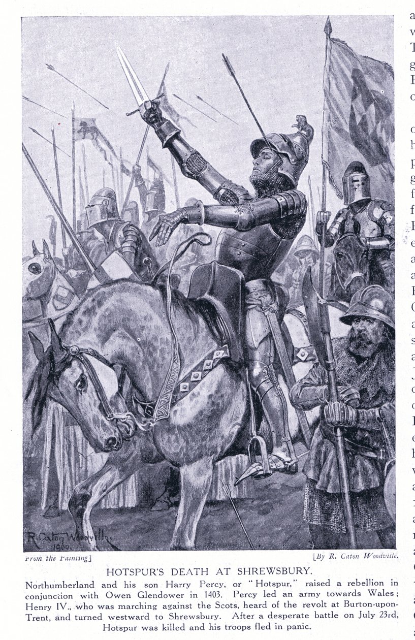 La mort de Hotspur à Shrewsbury, années 1920 - Richard Caton Woodville junior