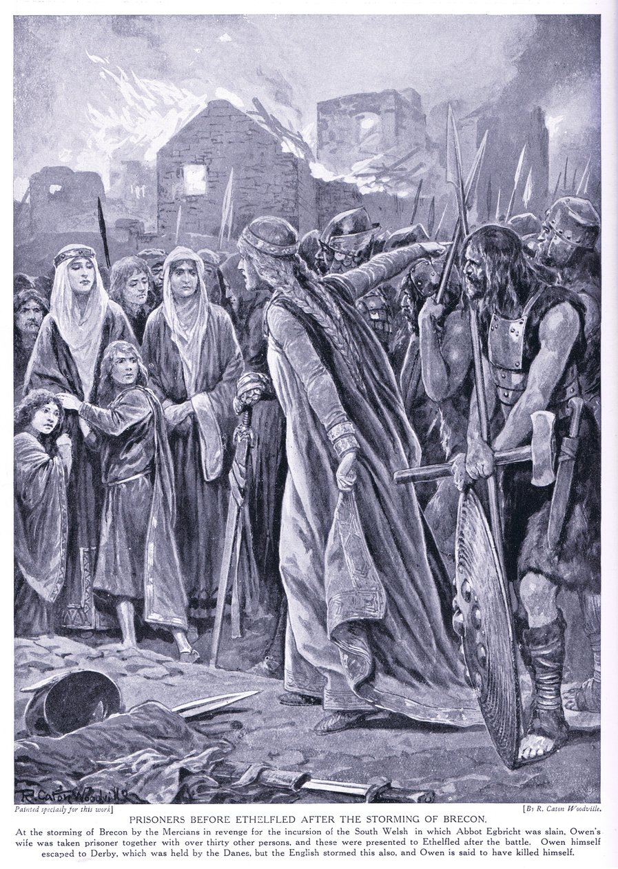 Prisonniers devant la reine Ethelred, années 1920 - Richard Caton Woodville junior