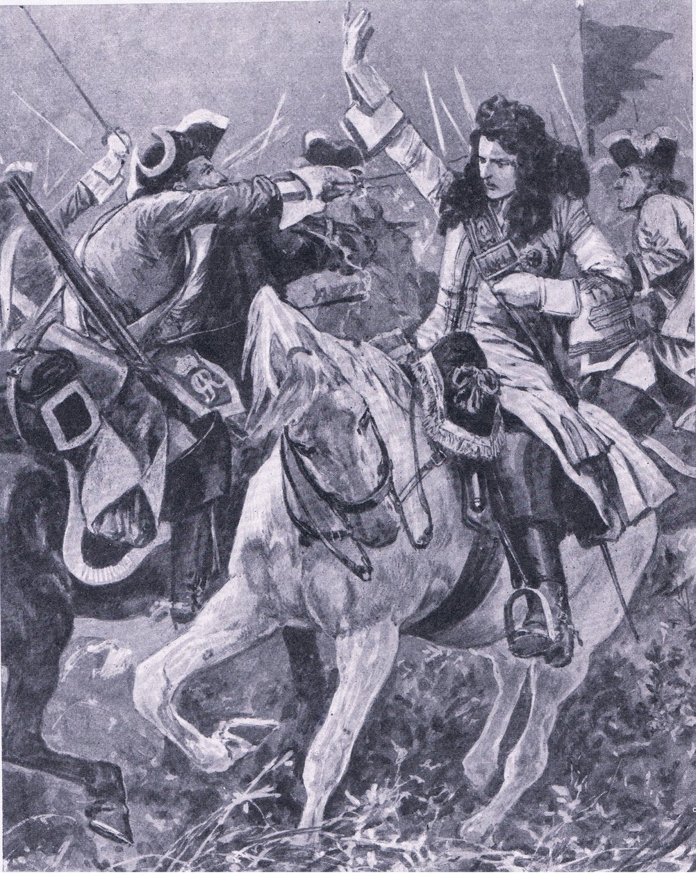La bataille de Malplaquet, 11 septembre 1709, illustration de British Battles on Land and Sea, 1915 - Richard Caton Woodville junior