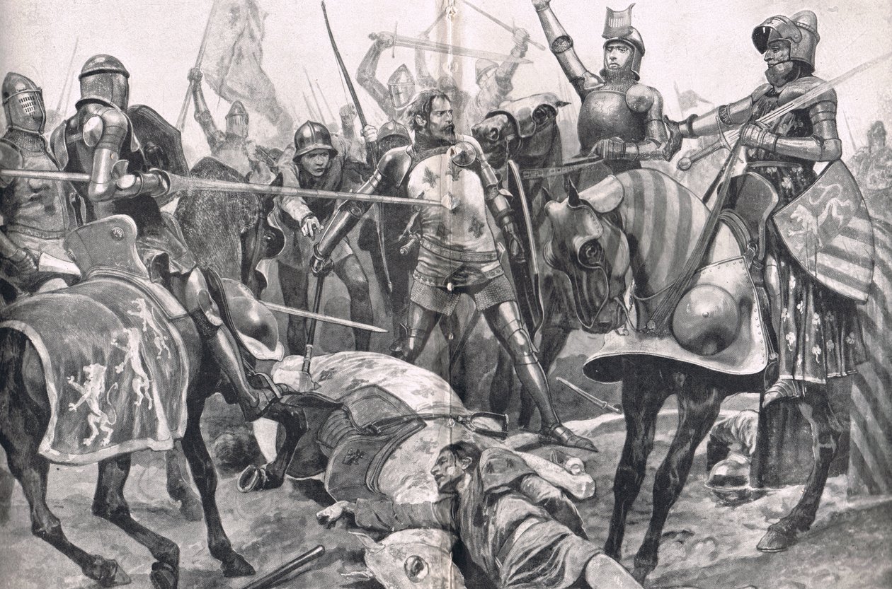 Le dernier combat de Jean II de France à la bataille de Poitiers, illustration tirée de 