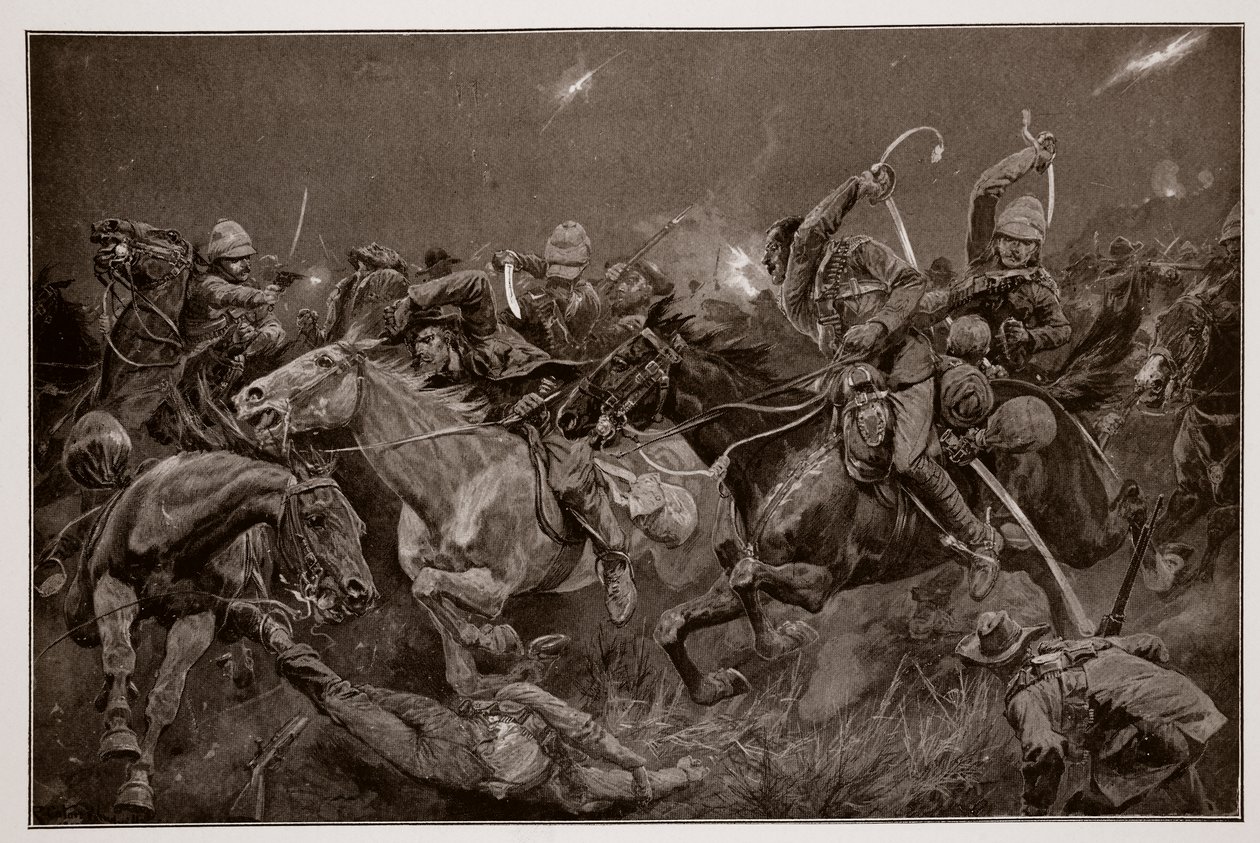 La charge nocturne des 19e Hussards près de Lydenberg le 7 novembre 1900 - Richard Caton Woodville junior