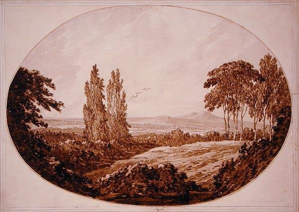 Paysage, arbres et collines rocheuses - Richard Cooper