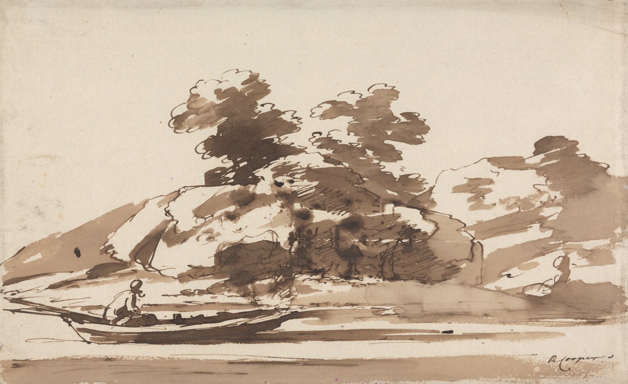 Bateliers dans une barque - Richard Cooper the Younger