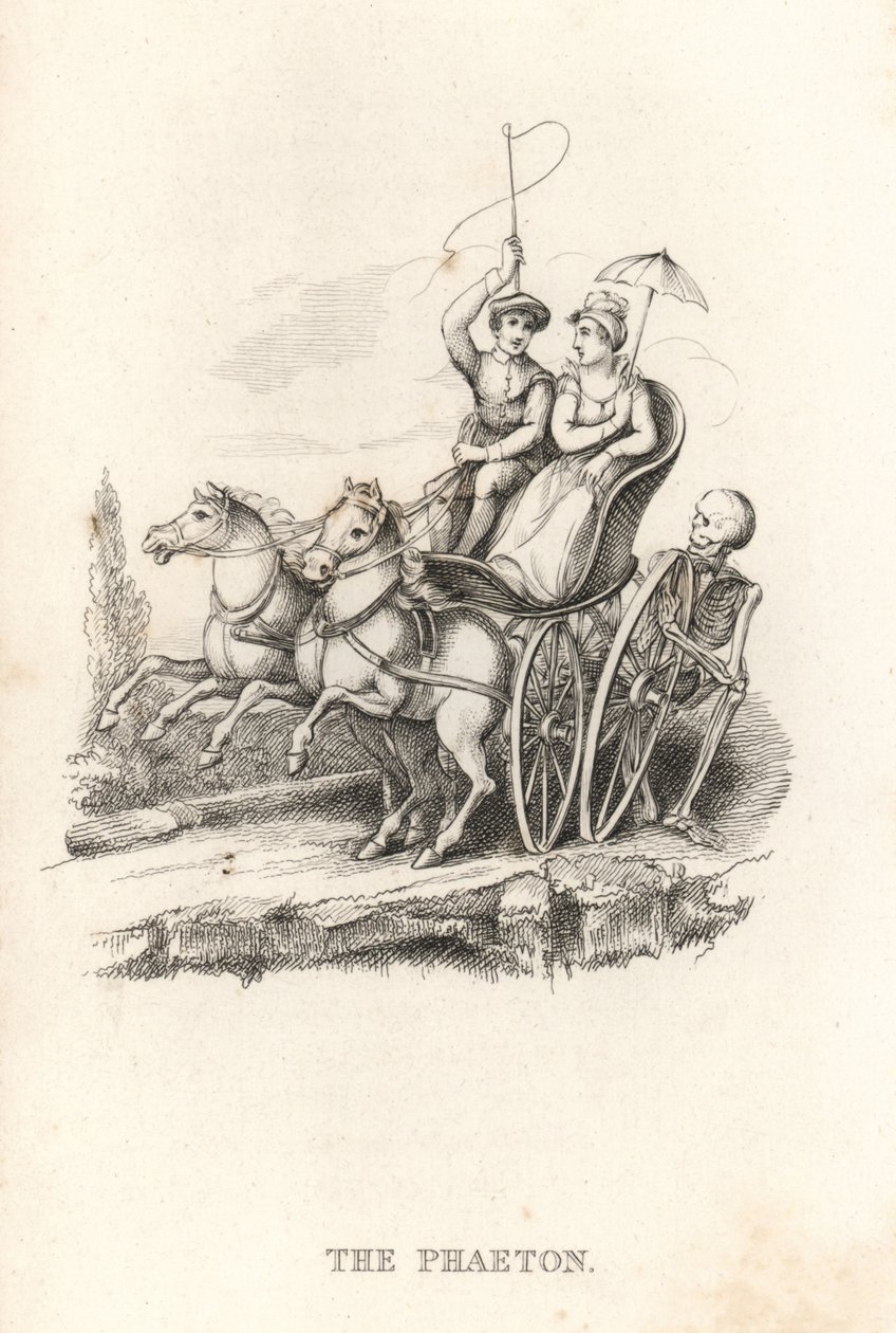 Le squelette de la Mort et le Phaéton, 1827 (gravure) - Richard Dagley