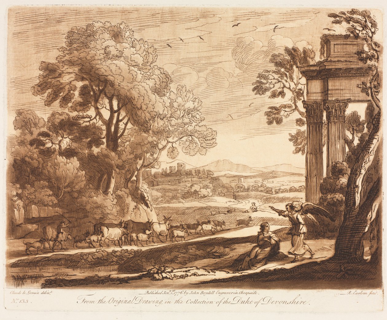 Liber Veritatis : No. 133, Un Paysage, avec Bétail, et l