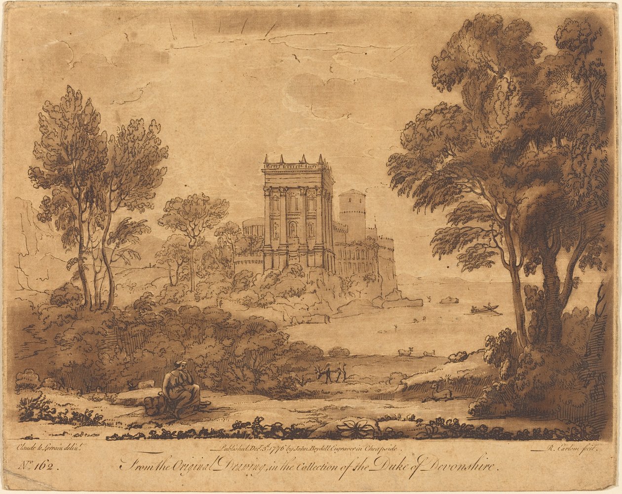 Paysage n° 162 de "Liber Veritatis" - Richard Earlom after Claude Lorrain