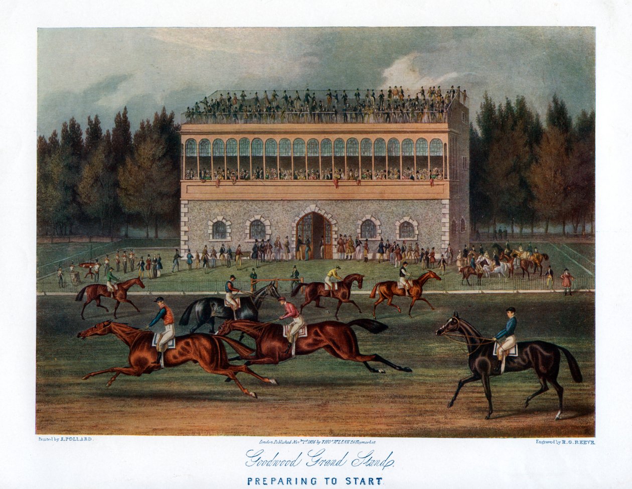 Tribune de Goodwood, Préparation au départ, 1836 - Richard Gibson Reeve