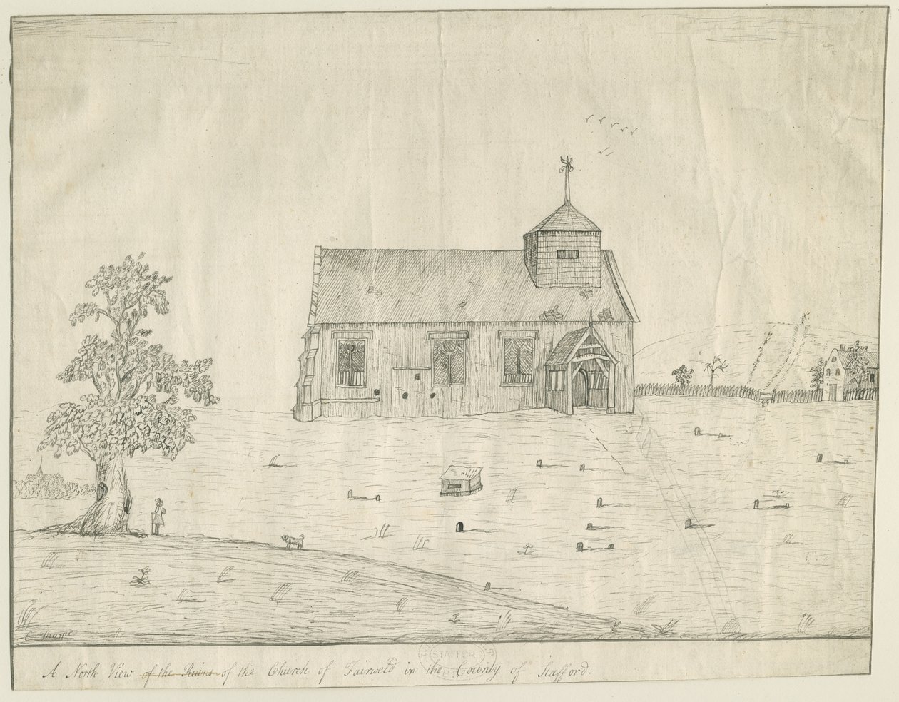 Farewell Church: dessin à la plume, nd [?fin 18e siècle] - Richard Greene