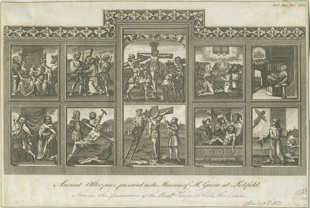 Lichfield - Ancien Autel: gravure, nd [vers 1785] - Richard Greene