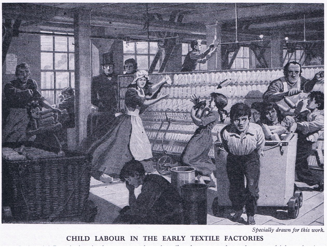 Travail des enfants dans les premières usines textiles, vers 1950 - Richard Henry Brock