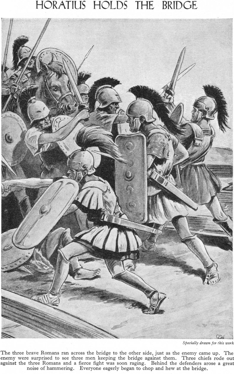 Horatius tient le pont, vers les années 1940 - Richard Henry Brock