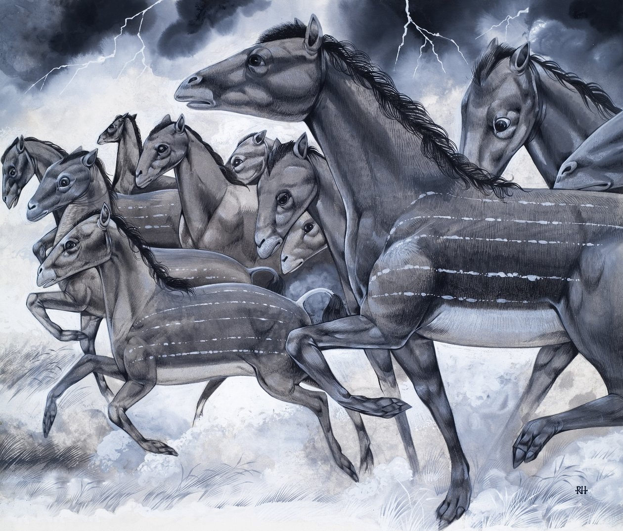 Chevaux en miniature, tirés de "Beasts from Long Ago" (Bêtes d